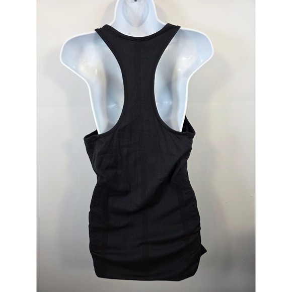 Athleta Black Ruched Side Racerback Tank Top Athletic Workout Womens Size L /B80 - Picture 5 of 6